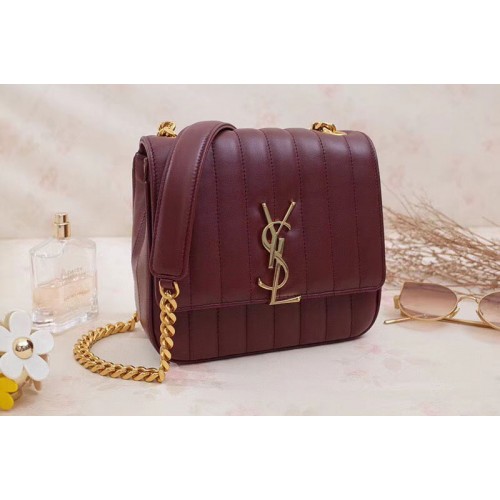 YSL Medium Vicky Chain Bag Original Leather Wine YSL Medium Vicky Chain Bag Original Leather Wine