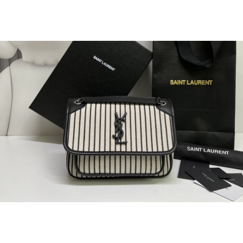 YSL niki baby Bag IN CANVAS AND SMOOTH LEATHER
