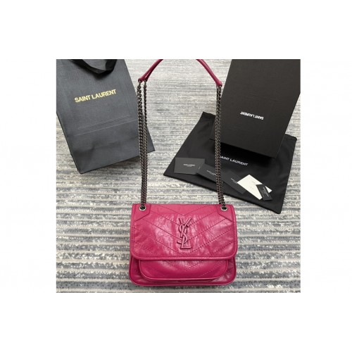 YSL niki baby Bag in Pink crinkled vintage leather YSL niki baby Bag in Pink crinkled vintage leather