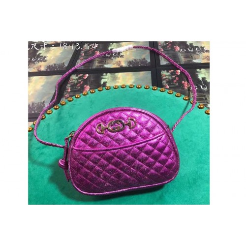 Gucci Laminated Leather Mini Bags Purple