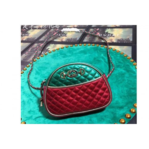 Gucci Laminated Leather Mini Bags Green And Red