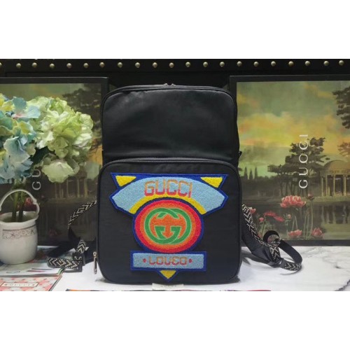 Gucci Medium backpack with Gucci 80s patch black nylon