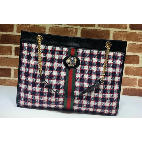 Gucci Rajah tote Bag in Blue Denim with web Gucci Rajah tote Bag in Blue Denim with web