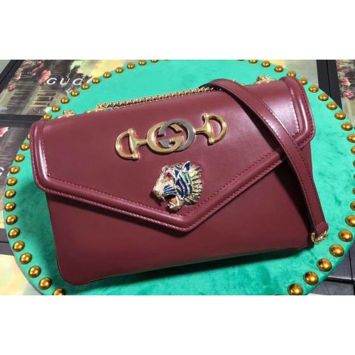 Gucci Rajah medium shoulder bags burgundy leather