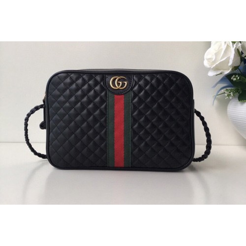 Gucci Laminated leather small shoulder bag Black Leather