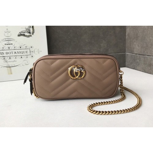 Gucci Marmont mini chain bag Apricot Matelasse chevron leather