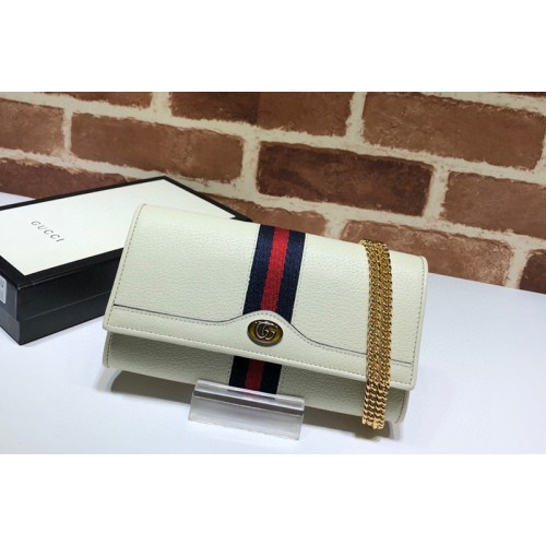 Gucci Ophidia chain wallet in White Leather