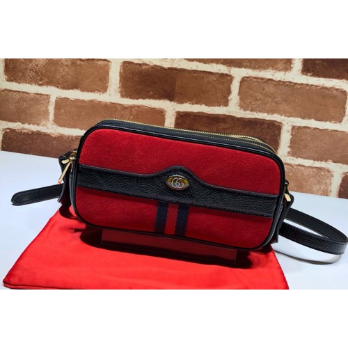 Gucci Ophidia Mini Bag in Red Suede Leather