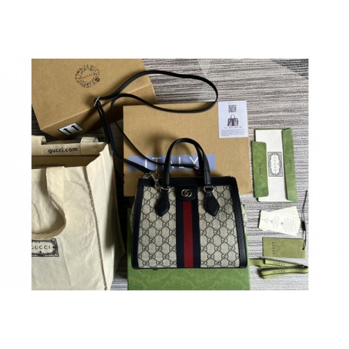 Gucci Ophidia small tote bag in Beige and blue Supreme canvas