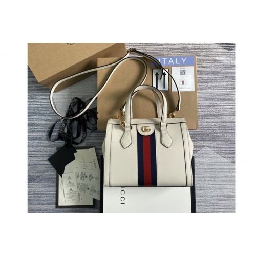 Gucci Ophidia small tote bag in White metal-free tanned leather