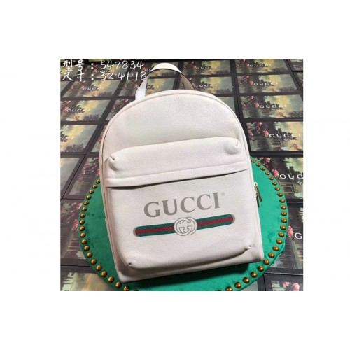 Gucci Print leather backpack white leather