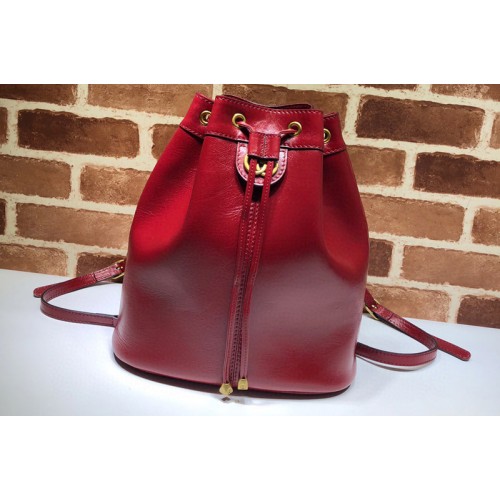 Gucci RE(BELLE) Medium Bucket Bag in Red Leather