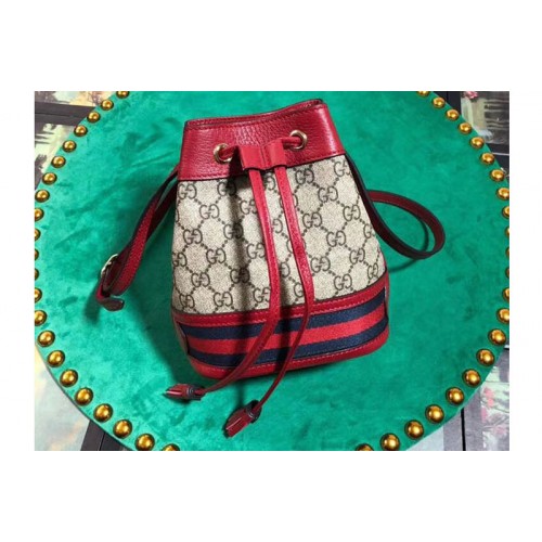 Gucci Ophidia mini bucket bags Beige and Red Supreme canvas Gucci Ophidia mini bucket bags Beige and Red Supreme canvas