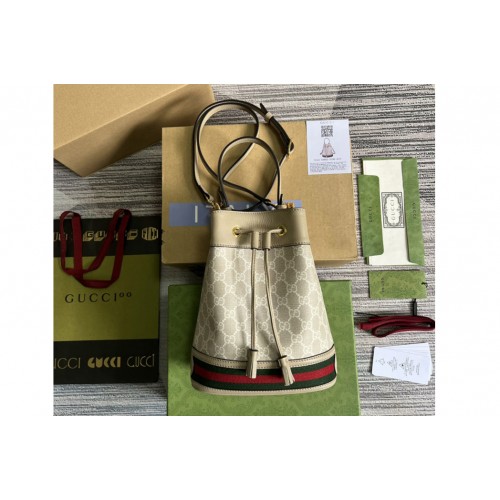 Gucci Ophidia small bucket bag in Beige and white Supreme canvas Gucci Ophidia small bucket bag in Beige and white Supreme canvas