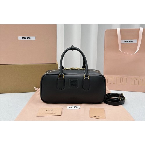 Miu Miu 5BB148 Arcadie leather bag in Black Leather