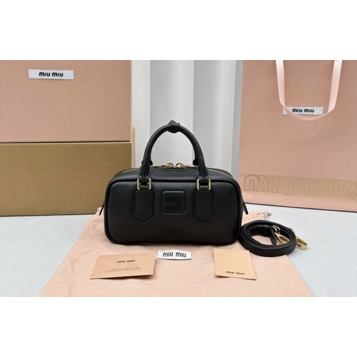 Miu Miu 5BB142 Arcadie leather bag in Black Leather