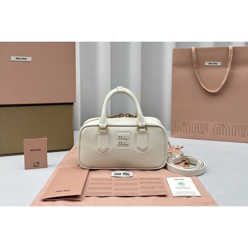 Miu Miu 5BB142 Arcadie leather bag in White Leather
