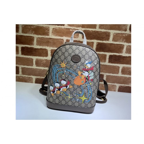 Gucci Disney x Gucci Donald Duck small backpack in Beige and ebony Supreme canvas Gucci Disney x Gucci Donald Duck small backpack in Beige and ebony Supreme canvas