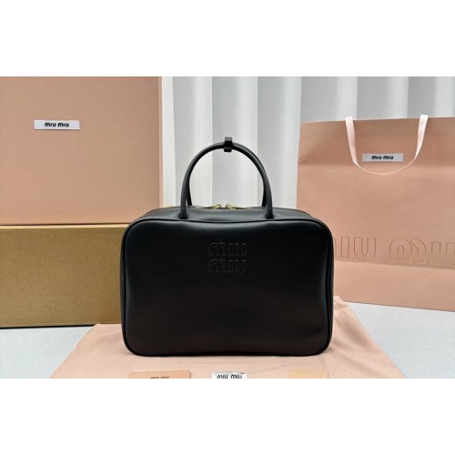 Miu Miu 5BB117 Leather Beau bag in Black Leather