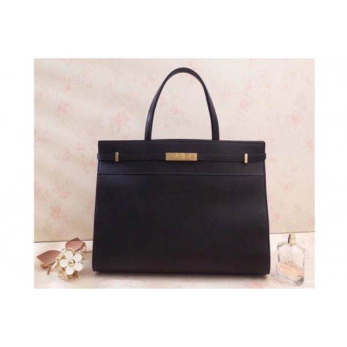 YSL Manhattan Medium Bag In Black Smooth Leather