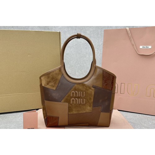 Miu Miu Ivy leather Medium bag in Cognac Leather