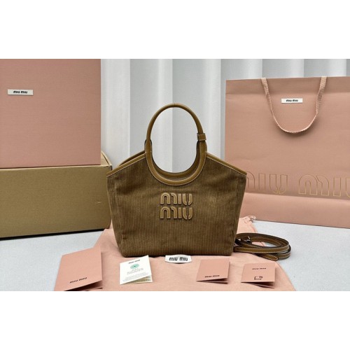 Miu Miu IVY corduroy Small bag in Brown corduroy