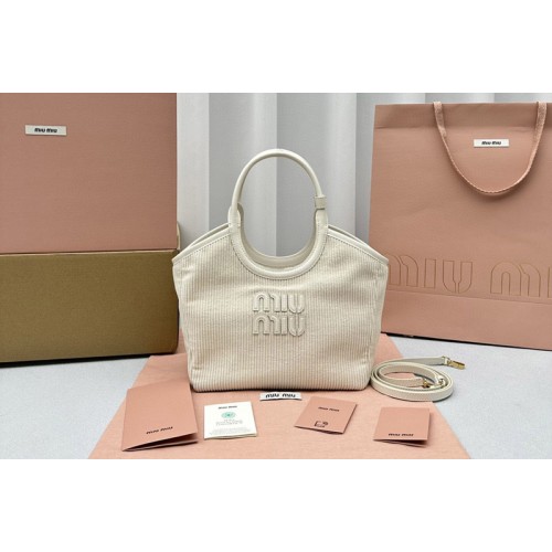 Miu Miu IVY corduroy Small bag in Light Gray corduroy Miu Miu IVY corduroy Small bag in Light Gray corduroy