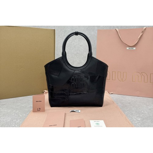 Miu Miu Ivy leather Medium bag in Black Leather