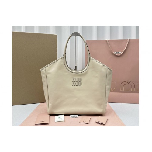 Miu Miu Ivy leather Large bag in Apricot Leather