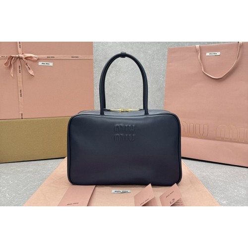 Miu Miu 5BB117 Leather Beau bag in Navy Blue Leather
