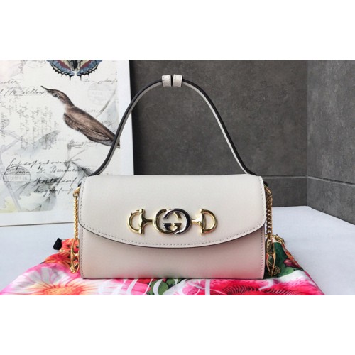 Gucci Zumi smooth leather mini bag in White smooth leather