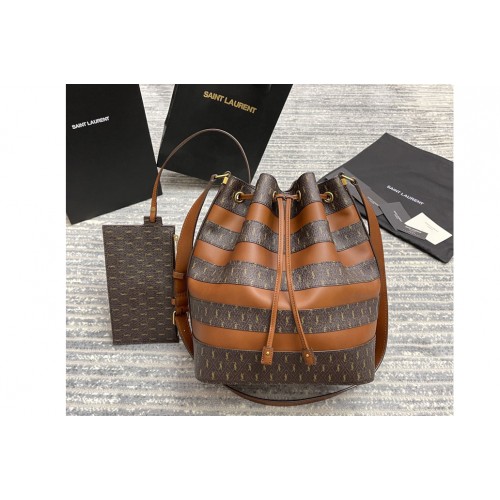 YSL LE MONOGRAMME BUCKET BAG IN CANVAS AND SMOOTH LEATHER YSL LE MONOGRAMME BUCKET BAG IN CANVAS AND SMOOTH LEATHER