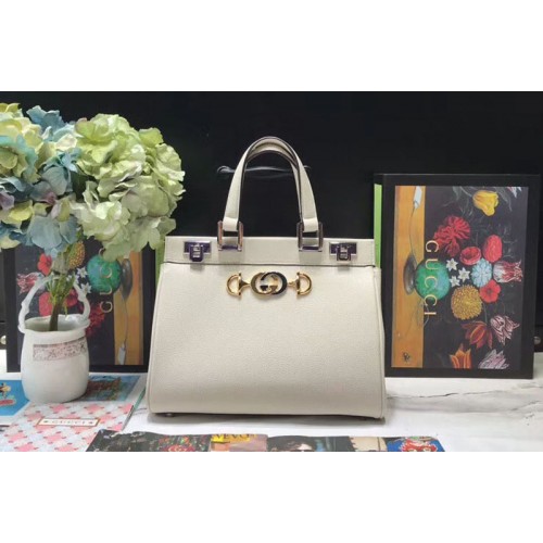 Gucci Zumi grainy leather small top handle bags white grainy leather