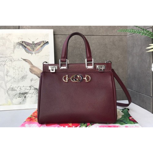 Gucci Zumi grainy leather small top handle bag in Bordeaux grainy leather Gucci Zumi grainy leather small top handle bag in Bordeaux grainy leather