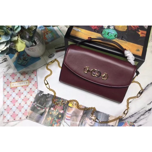 Gucci Zumi smooth leather small shoulder bags Burgundy smooth leather