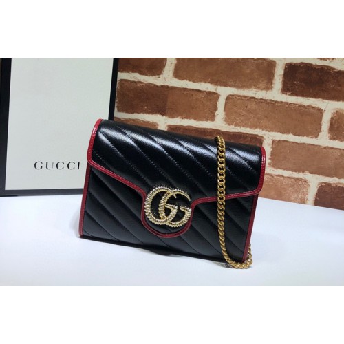 Gucci Marmont series chain Bags in Black and Red Leather