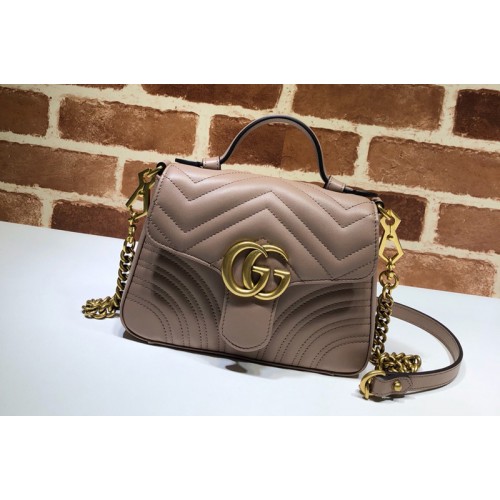 Gucci Marmont mini top handle bag in Dusty pink matelasse chevron leather with heart Gucci Marmont mini top handle bag in Dusty pink matelasse chevron leather with heart