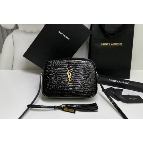 YSL LOU CAMERA BAG IN Black Crocodile LEATHER