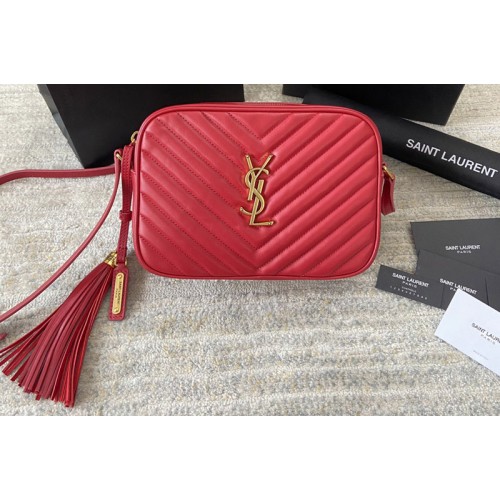 YSL LOU CAMERA BAG IN Red QUILTED LEATHER
