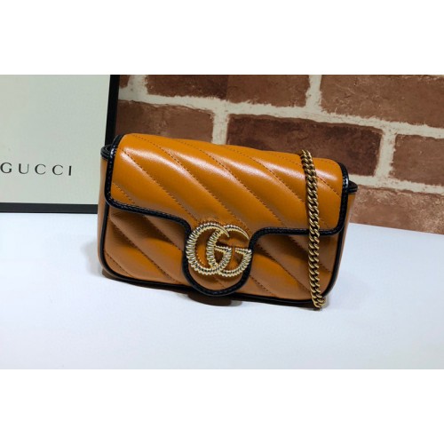 Gucci Marmont super mini bag in Brown Matelasse leather Gucci Marmont super mini bag in Brown Matelasse leather