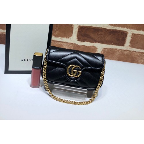 Gucci Marmont mini coins bag in black Leather