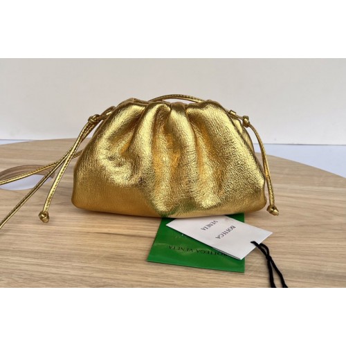 Bottega Veneta Mini Pouch in Gold Leather