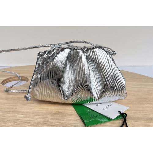 Bottega Veneta Mini Pouch in Silver Leather