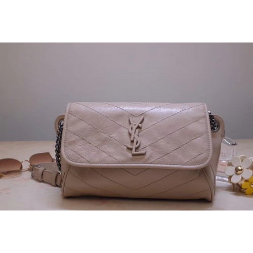 YSL Niki Body Bag in Beige Crinkled Vintage Leather