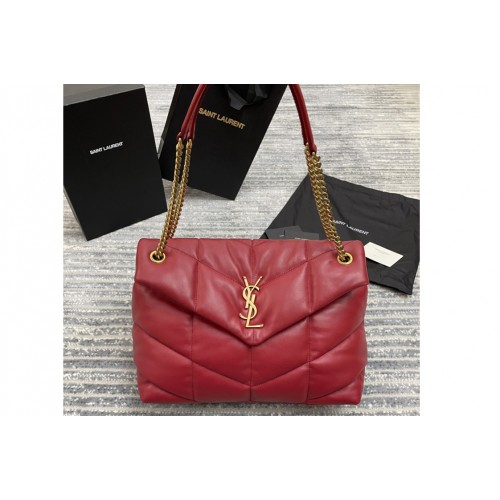 YSL Loulou Puffer Medium Bag in Red Quilted Lambskin Leather Gold Hardware YSL Loulou Puffer Medium Bag in Red Quilted Lambskin Leather Gold Hardware