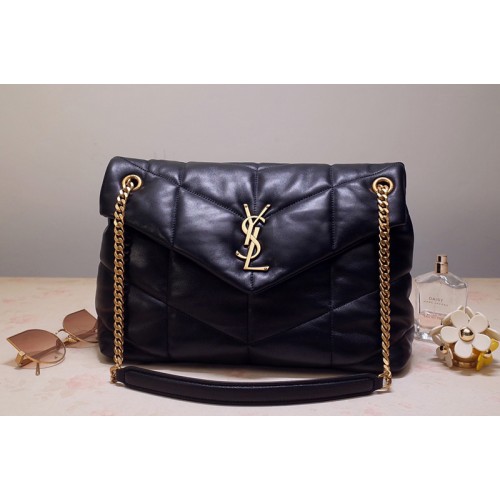 YSL LOULOU PUFFER SMALL BAG IN Black QUILTED LAMBSKIN With Gold Hardware YSL LOULOU PUFFER SMALL BAG IN Black QUILTED LAMBSKIN With Gold Hardware