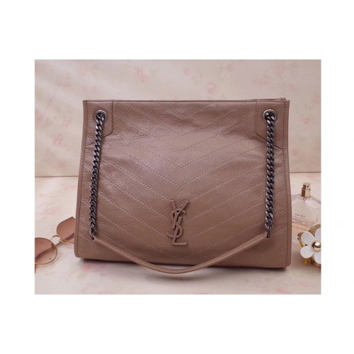 YSL Niki Medium Shopping Bag in Beige Crinkled Vintage Leather