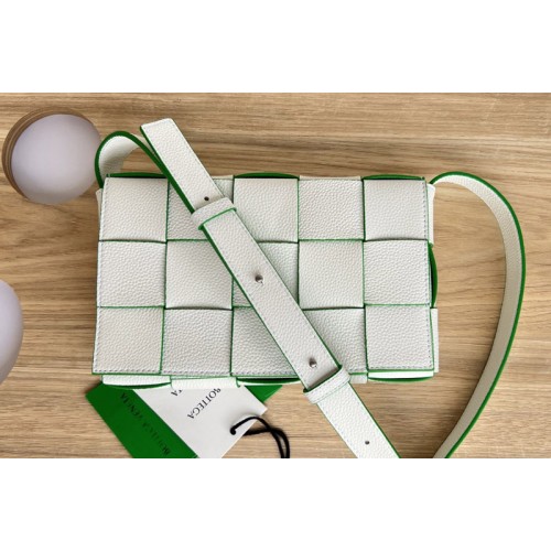 Bottega Veneta Cassette cross-body bag in White Green Leather