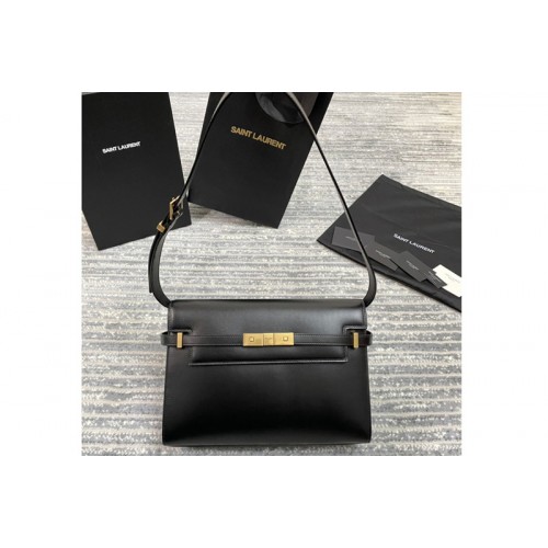 YSL MANHATTAN SHOULDER BAG IN Black SMOOTH LEATHER