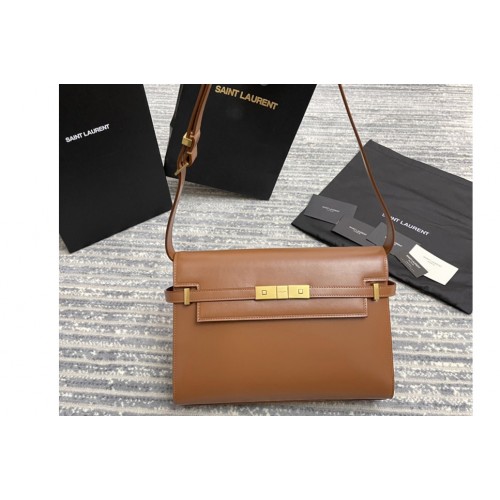 YSL MANHATTAN SHOULDER BAG IN Tan SMOOTH LEATHER
